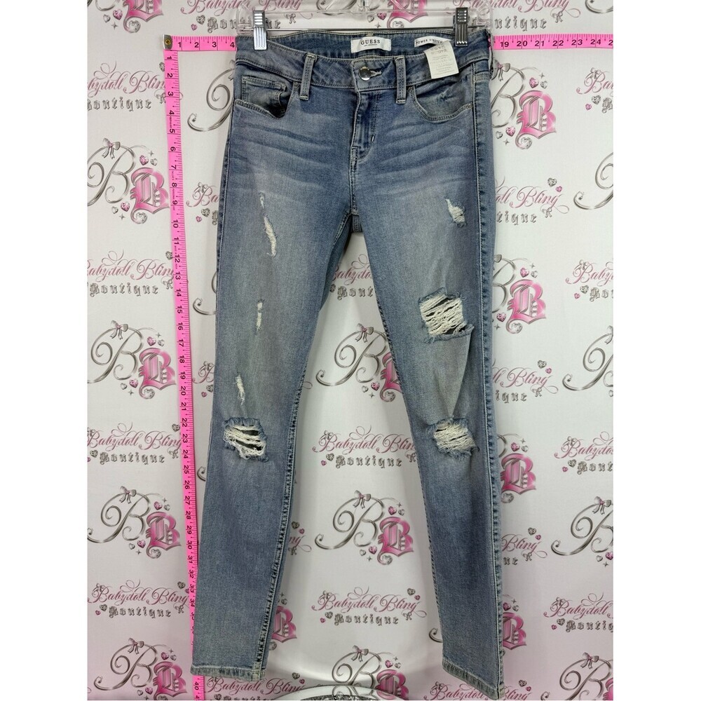 GUESS power stretch skinny jeans Light Blue Distressed Skinny Jeans